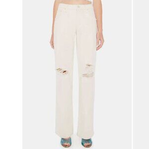 NWT MOTHER SUPERIOR The Down Low Spinner Heel Natural Acts Size 26 Wide Leg